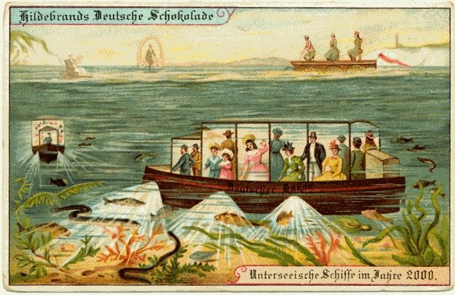 Открытки про подводные лодки. Открытки 19 века.  Фотографии. Картинка