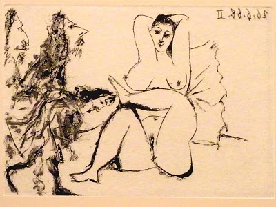 Картина Пабло Пикассо. Дружеский шарж Сальватора Дали. Фото. Картинка